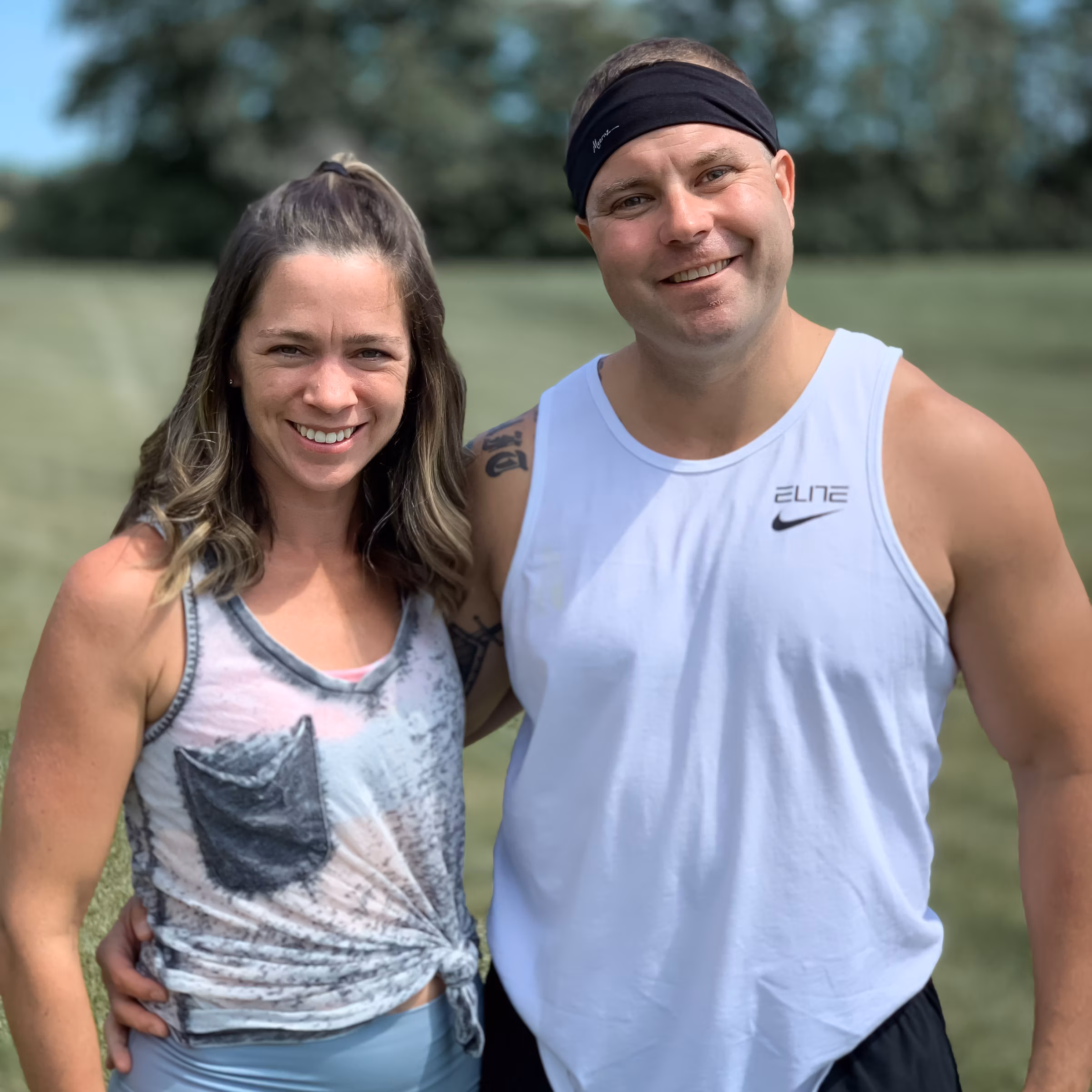 Kelsey and John, aka Bro Yogi, outdoors